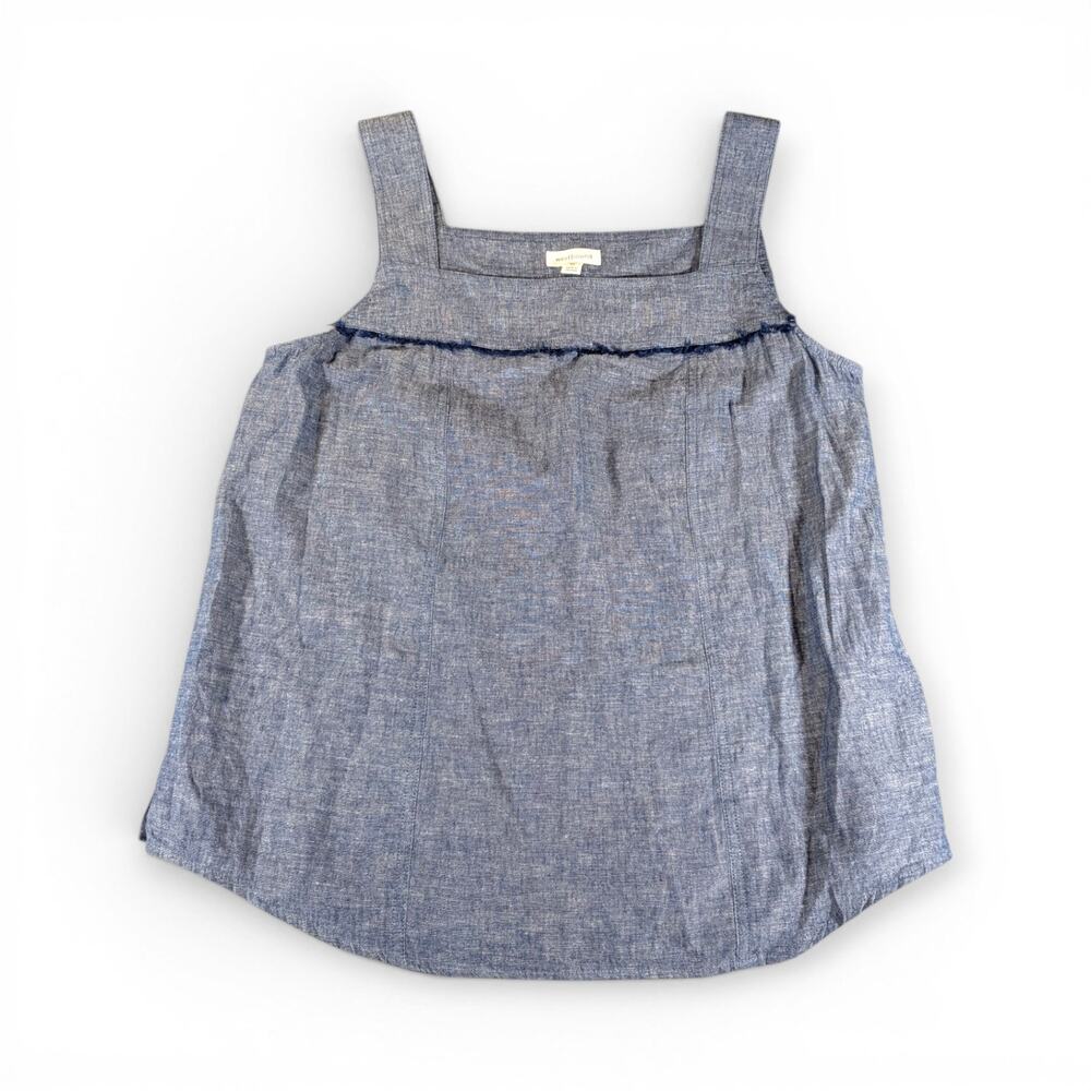 Westbound Blue Linen Blend Tank Blouse M